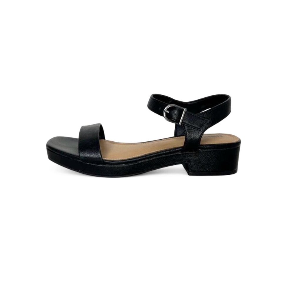 Sonoma Tosca Sandals Size 9 Black Square Toe Low Block Heel Women's New